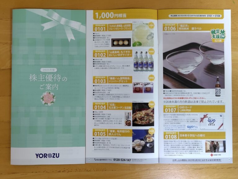 (7294)ヨロズより株主優待の案内が到着
